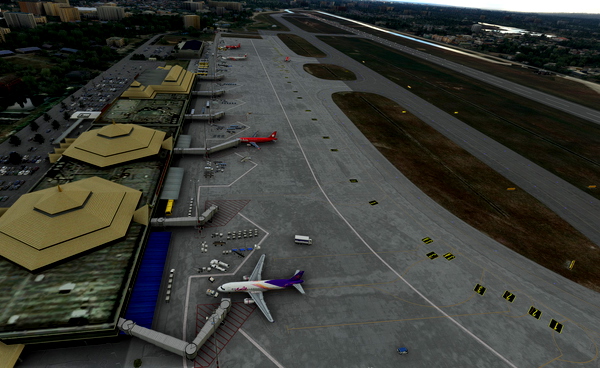 Apron and Taxiway Enhancement for VTCC Chiang Mai Intl Airport Thailand Enhancement by Valentynns - for Microsoft Flight Simulator