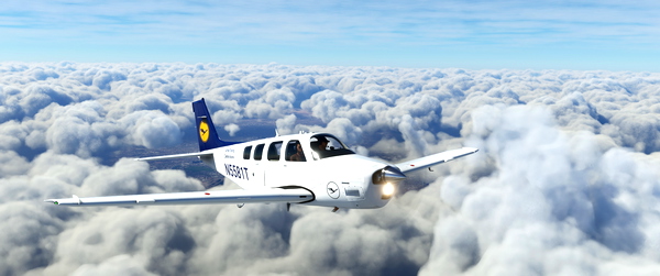 BlackSquare/Asobo Bonanza Lufthansa Airline Training Center Arizona - for Microsoft Flight Simulator