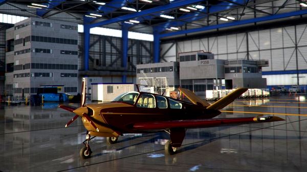 Beechcraft Bonanza V35B in Dark Red and Gold - for Microsoft Flight Simulator