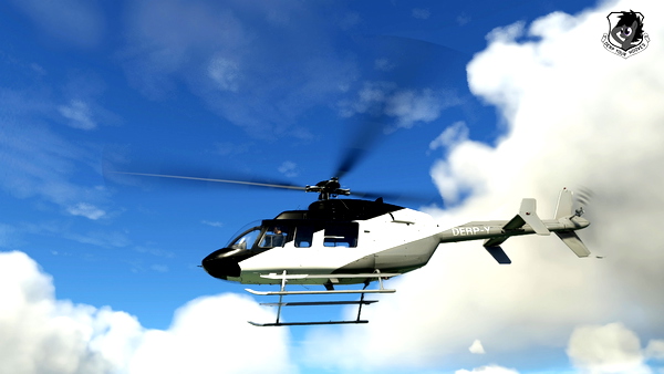 Bell 407 Carbon Fiber Black White and Grey - for Microsoft Flight Simulator