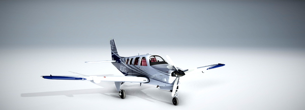 Black Square Analog Turbo Bonanza-No Tip Tanks - for Microsoft Flight Simulator