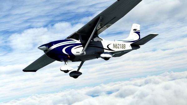 Blue and Red Livery for Carenado C182T Skylane - for Microsoft Flight Simulator
