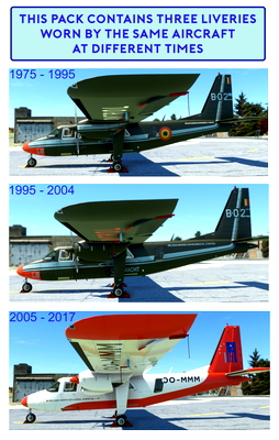 BN2 Islander - Belgian Environmental Control - Pack of 3 liveries - for Microsoft Flight Simulator