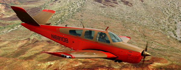Bonanza V35B Brown & Orange (with no textured reg#) - for Microsoft Flight Simulator
