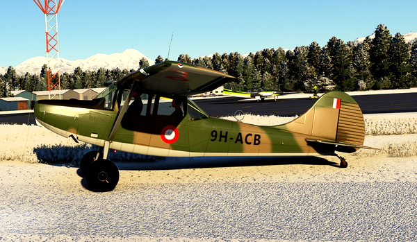 Cessna L19 Bird Dog AF MALTA with tundra / bush wheels - for Microsoft Flight Simulator