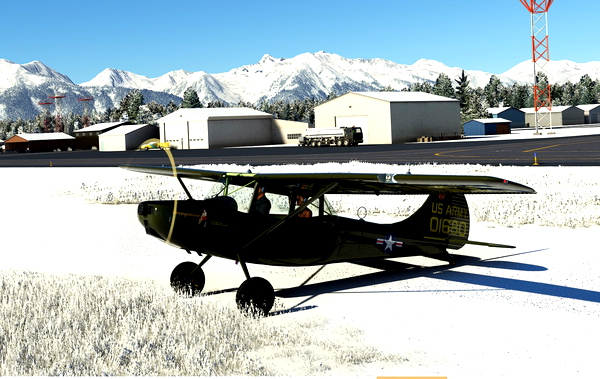 Cessna L19 Bird Dog CATKILL with tundra / bush wheels - for Microsoft Flight Simulator