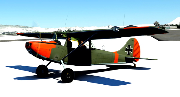 Cessna L19 Bird Dog Luftwaffe with tundra wheels - for Microsoft Flight Simulator