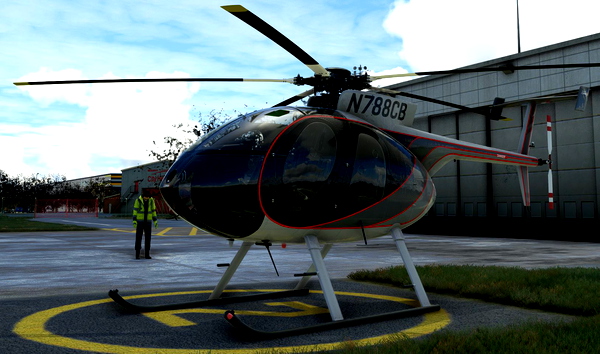 Cowansim MD500E - Red stripe - for Microsoft Flight Simulator