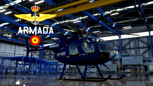 Cowansim MD500E Spanish Navy ARMADA "HS.13-10" (01-610) Blue - for Microsoft Flight Simulator