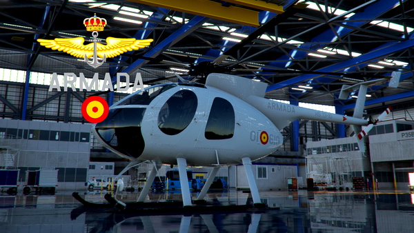 Cowansim MD500E Spanish Navy ARMADA "HS.13-10" (01-610) Grey - for Microsoft Flight Simulator