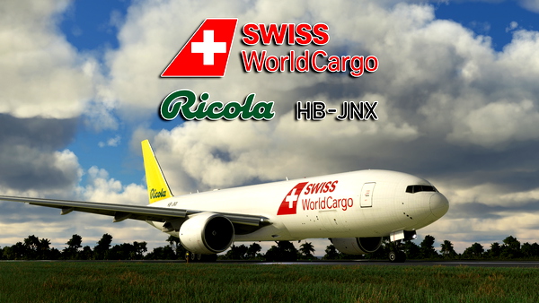 CS Boeing 777F Swiss World Cargo "HB-JNX" Ricola - for Microsoft Flight Simulator