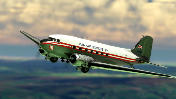 DC-3 Dan Air G-AMSU First Livery - for Microsoft Flight Simulator