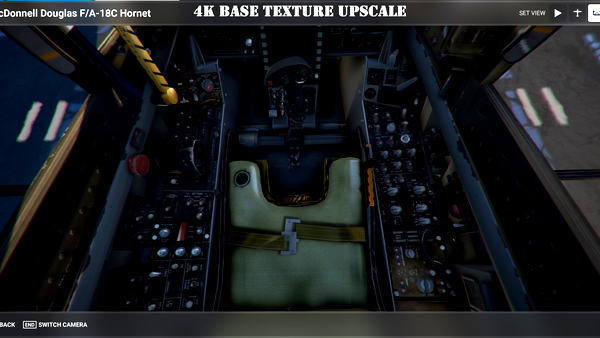 DC Designs & CJ Simulations F/A-18 Legacy Hornet base texture upscale to 4k - for Microsoft Flight Simulator