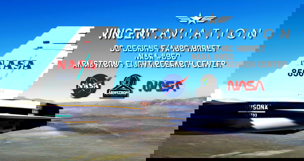 DC Designs F/A-18C Hornet NASA Armstrong Flight Research Center #850 Livery - for Microsoft Flight Simulator