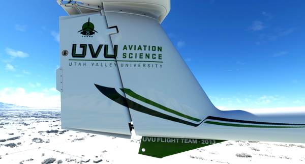 Diamond DV20 in 2013 Utah Valley University colors - Reg: N101UV - for Microsoft Flight Simulator