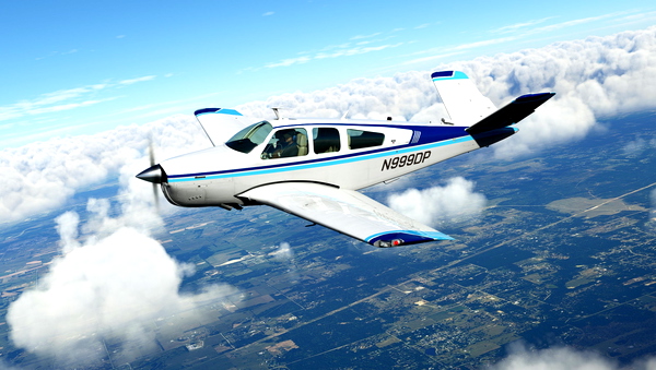 Double Blue livery for Carenado/Microsoft Bonanza V35B - for Microsoft Flight Simulator
