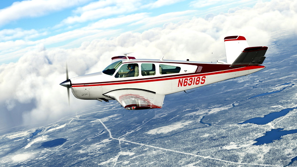 Double Red livery for Carenado/Microsoft Bonanza V35B - for Microsoft Flight Simulator