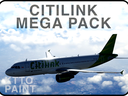 Fenix A320 | Citilink | 6-Pack 4K | #1 | PK-GLI,GLK,GLL,GLM,GLN,GLO - for Microsoft Flight Simulator