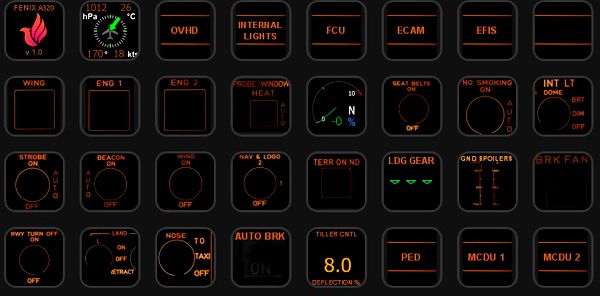 FENIX A320 StreamDeck XL Night Flying Profile - for Microsoft Flight Simulator