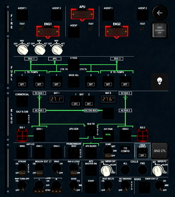 Fenix Overhead Panel for Touch Portal - for Microsoft Flight Simulator