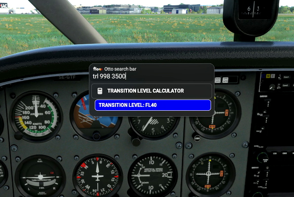 Flow Pro Widget: Transition Level Calculator - for Microsoft Flight Simulator