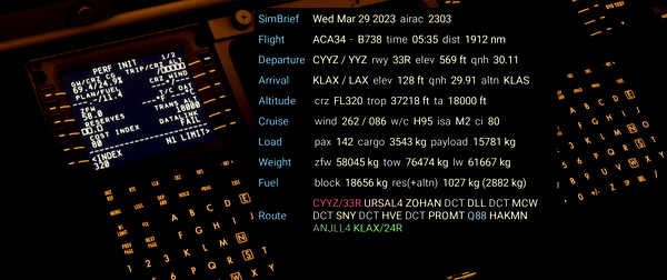 Flow SimBrief OFP - for Microsoft Flight Simulator