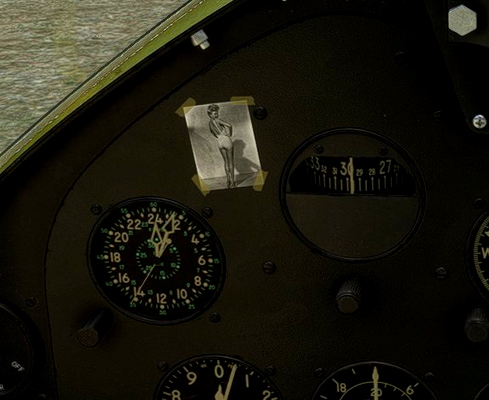 FlyingIron F6F "Betty Grable" panel photo - for Microsoft Flight Simulator