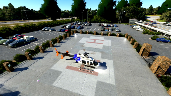 Greenville Hospital and Med-Trans Corp helipads - for Microsoft Flight Simulator