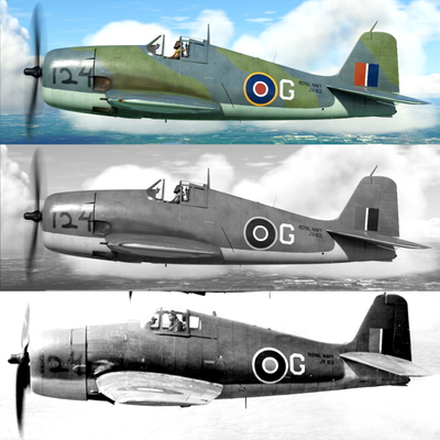 Grumman F6F-5 Hellcat, FAA 1840 Naval Air Squadron, G, JV163 - for Microsoft Flight Simulator