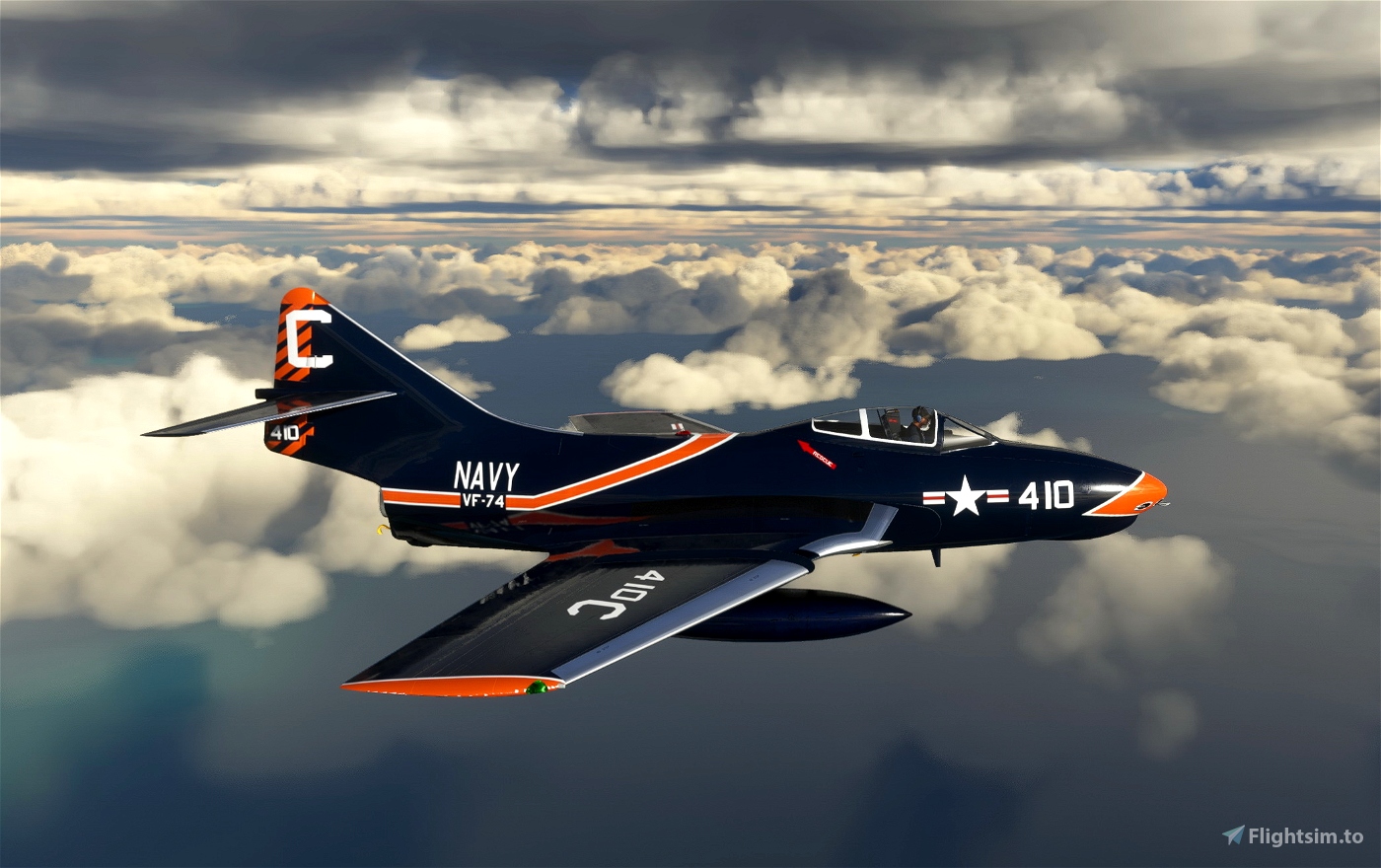 Grumman F9f Cougar Us Navy Vf 74 410 For Microsoft Flight Simulator Msfs