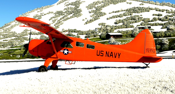 Havilland DHC-2 Beaver US NAVY Orange livery (shiny finish). - for Microsoft Flight Simulator