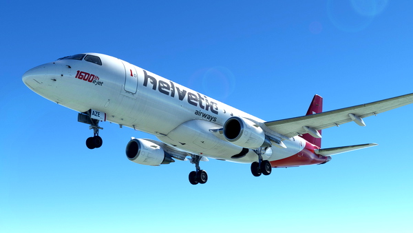 Helvetic Airways 1600th E-Jet HB-AZE - FSS 175 - for Microsoft Flight Simulator