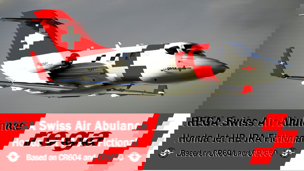 HondaJet REGA HB-JRA Swiss Air Ambulance FICTIONAL Now the texture errors are now fixed - for Microsoft Flight Simulator