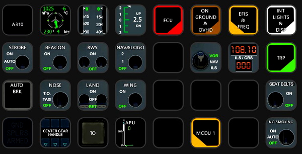 iniBuilds A310 AAO Scripts & StreamDeck XL & PLUS Profile & VRInsight MCP Combo Template - for Microsoft Flight Simulator