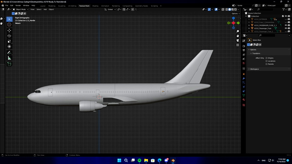 iniBuilds Airbus A310 Blender Ready To Paint - for Microsoft Flight Simulator
