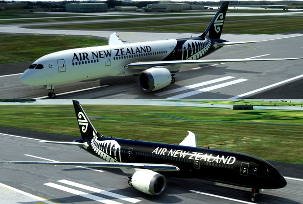 Kuro Boeing 787-8 Air New Zealand with All Black Livery 8K - for Microsoft Flight Simulator