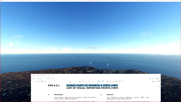 List of VISUAL REPORTING POINTS (VRPs) for Italy - for Microsoft Flight Simulator
