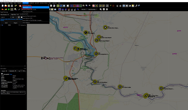 Little Navmap Userpoints for Victoria Falls (Jeppeson2001) - for Microsoft Flight Simulator
