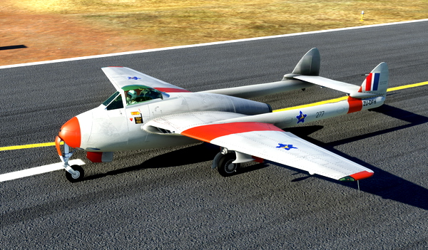 Livery Repaint for Swissmilsim DE HAVILLAND VAMPIRE DH-100: SAAF - for Microsoft Flight Simulator