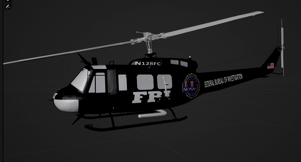 Livery - UH-1H-N128FC FBI - for Microsoft Flight Simulator