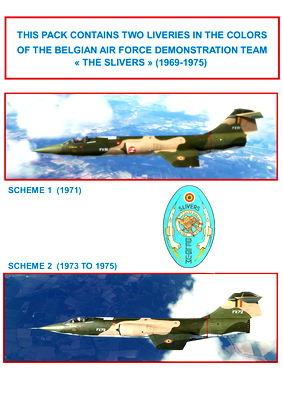 Lockheed F-104G - Pack of 2 liveries of the BAF demo team "The Slivers" - for Microsoft Flight Simulator