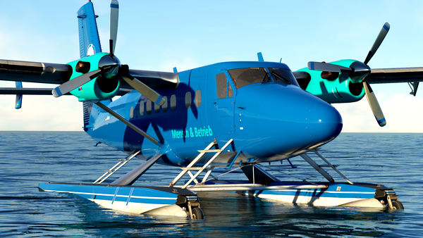 Mensch & Betrieb - Aerosoft DH6 300 Amphibian (PAX) Twin Otter - Liverie with dark Cockpit Panel - for Microsoft Flight Simulator