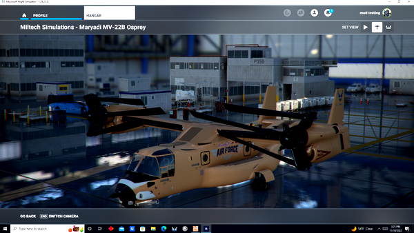 Miltechsimulations MV22B-Osprey USA Airforce livery - for Microsoft Flight Simulator