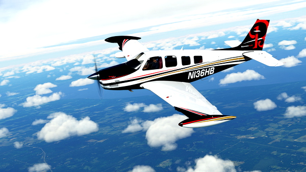 N136HB for Black Square Analog Bonanza - for Microsoft Flight Simulator
