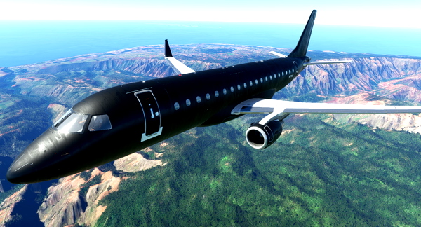 N175VB All Black Fictional Livery - FlightSim Studio E175 - for Microsoft Flight Simulator