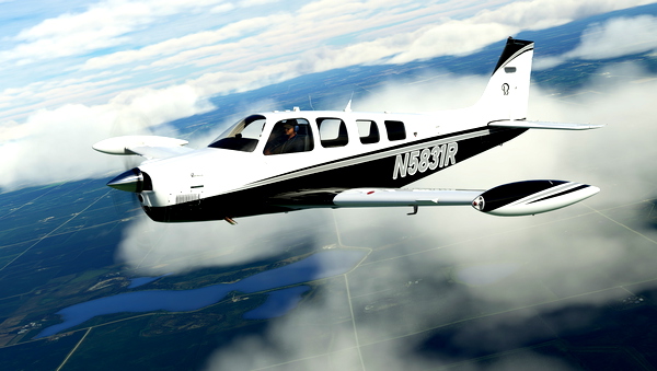 N5831R for Black Square Analog Bonanza - for Microsoft Flight Simulator