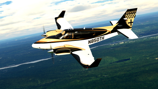 N850TH for Black Square Analog Baron - for Microsoft Flight Simulator