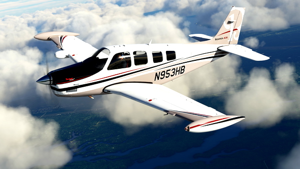 N953HB for Black Square Analog Bonanza - for Microsoft Flight Simulator