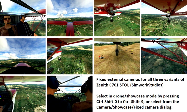 New Fixed Camera definitions for Zenith C701 STOL - for Microsoft Flight Simulator
