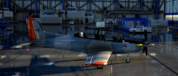 PC21 IRIS Pilatus Argentine Air Force, low visibility from Tucano Military Aviation School. - for Microsoft Flight Simulator